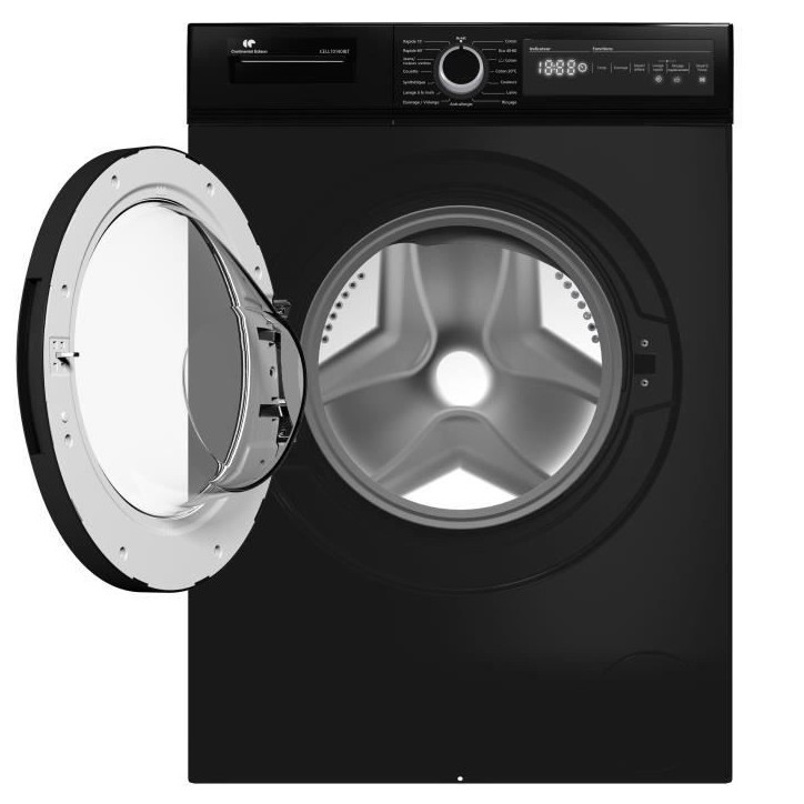 Lave-linge hublot CONTINENTAL EDISON CELL10140IBT - 10kg - Largeur 59,6 cm - Classe A - 1400 trs - moteur induction - noir mat Lave-linge hublot CONTINENTAL EDISON CELL10140IBT - 10kg - Largeur 59,6 cm - Classe A - 1400 trs - moteur induction - noir mat