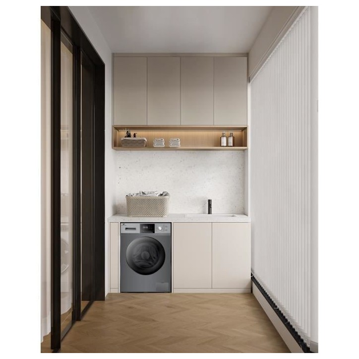 Lave-linge hublot - CONTINENTAL EDISON - CELL10140S3 - 10kg - Moteur induction - 60 cm - 1400 trs/min - Silver