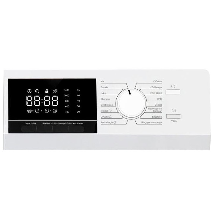 Lave-linge hublot - CONTINENTAL EDISON - CELL12140IWP - 12kg - Induction - 60 cm - 1400 trs/min - Blanc Lave-linge hublot - CONTINENTAL EDISON - CELL12140IWP - 12kg - Induction - 60 cm - 1400 trs/min - Blanc