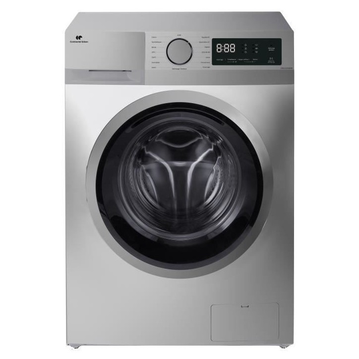 Lave-linge hublot CONTINENTAL EDISON CELL1214ISS -12kg - Largeur 60 cm - Classe A - 1400 trs/min - moteur induction - silver Lave-linge hublot CONTINENTAL EDISON CELL1214ISS -12kg - Largeur 60 cm - Classe A - 1400 trs/min - moteur induction - silver