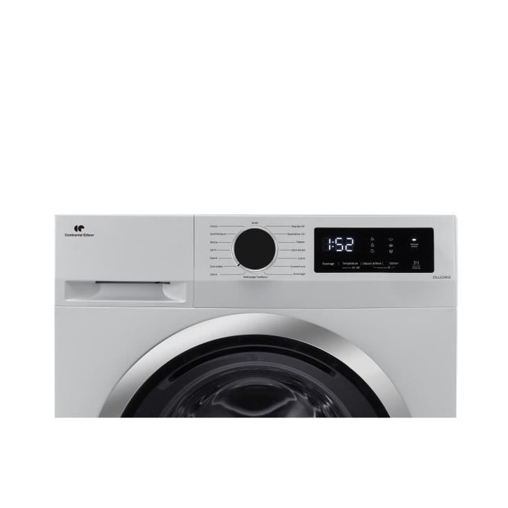 Lave-linge hublot CONTINENTAL EDISON CELL1214ISS -12kg - Largeur 60 cm - Classe A - 1400 trs/min - moteur induction - silver Lave-linge hublot CONTINENTAL EDISON CELL1214ISS -12kg - Largeur 60 cm - Classe A - 1400 trs/min - moteur induction - silver