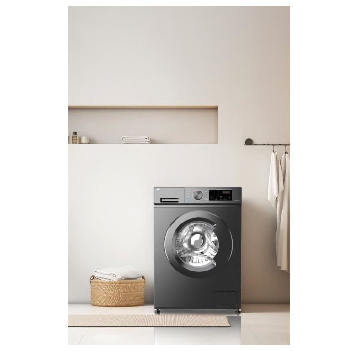 Lave-linge hublot - CONTINENTAL EDISON - CELL712IS3 - 7 kg - Induction - 60 cm - 1200 trs/min - Silver Lave-linge hublot - CONTINENTAL EDISON - CELL712IS3 - 7 kg - Induction - 60 cm - 1200 trs/min - Silver