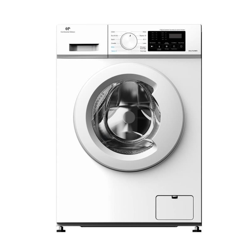 Lave-linge hublot - CONTINENTAL EDISON - CELL712IW3 - 7 kg - Induction Lave-linge hublot - CONTINENTAL EDISON - CELL712IW3 - 7 kg - Induction