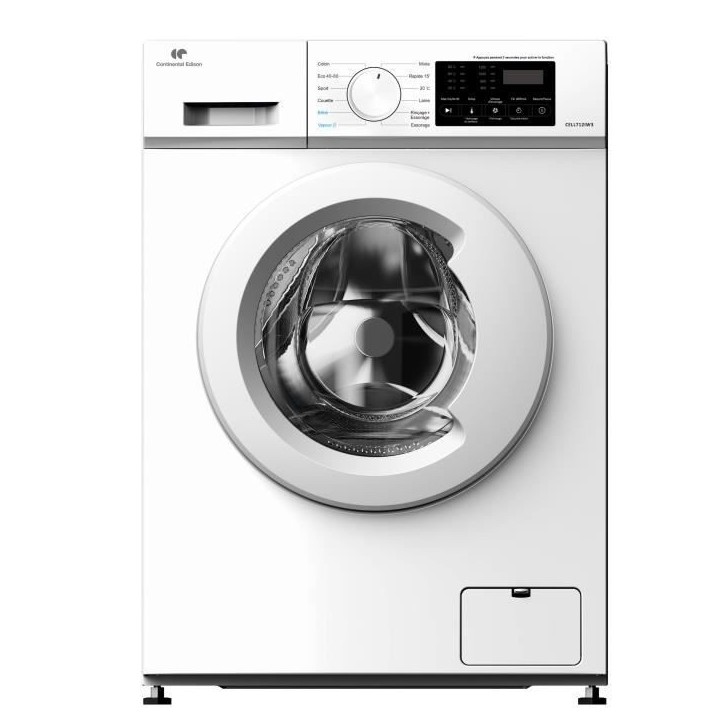 Lave-linge hublot - CONTINENTAL EDISON - CELL712IW3 - 7 kg - Induction - 60 cm - 1200 trs/min - Blanc Lave-linge hublot - CONTINENTAL EDISON - CELL712IW3 - 7 kg - Induction - 60 cm - 1200 trs/min - Blanc