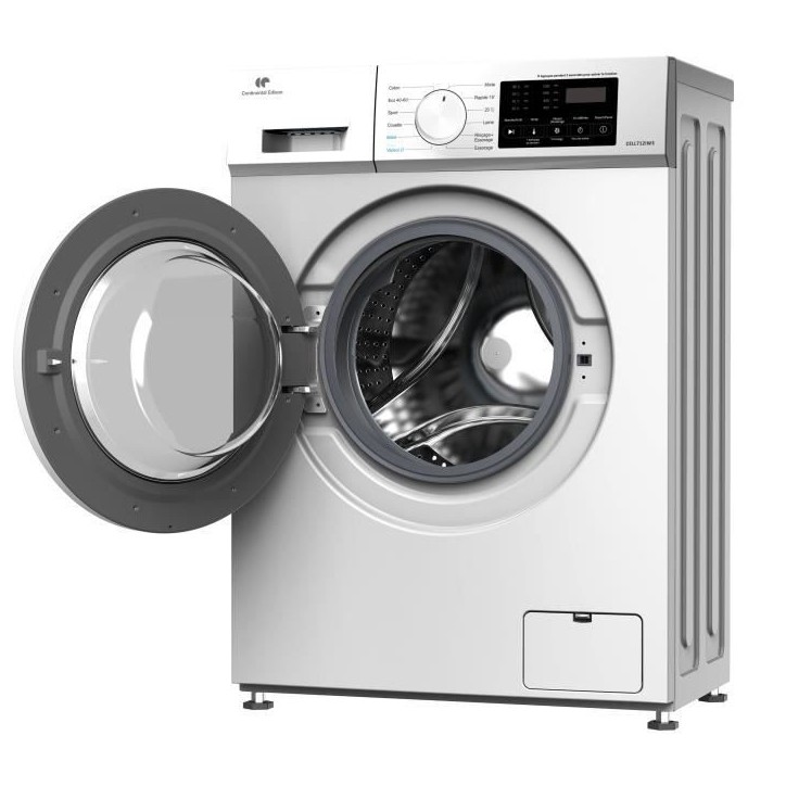 Lave-linge hublot - CONTINENTAL EDISON - CELL712IW3 - 7 kg - Induction - 60 cm - 1200 trs/min - Blanc Lave-linge hublot - CONTINENTAL EDISON - CELL712IW3 - 7 kg - Induction - 60 cm - 1200 trs/min - Blanc