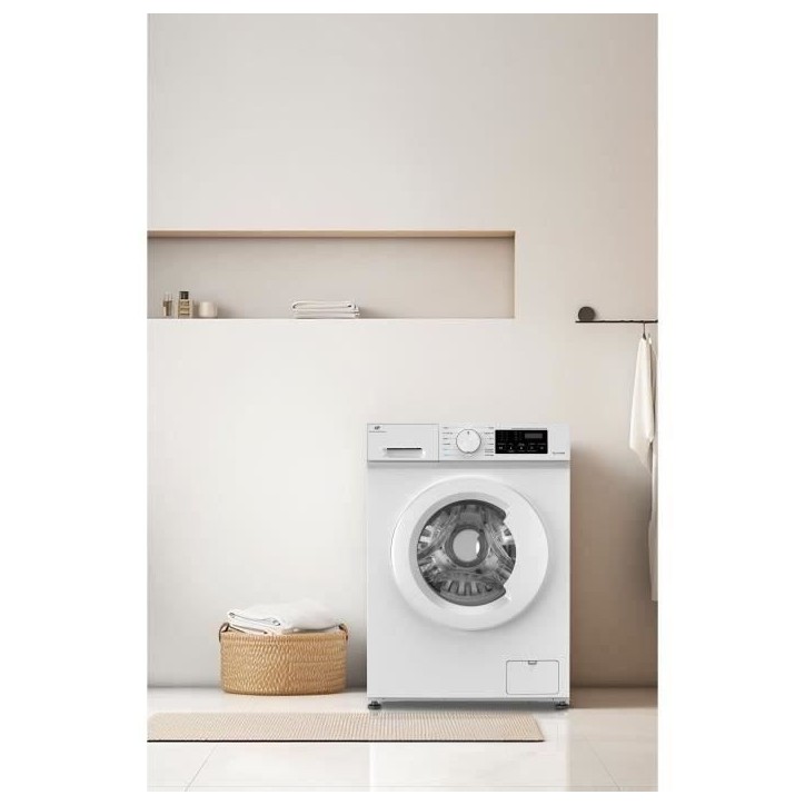 Lave-linge hublot - CONTINENTAL EDISON - CELL712IW3 - 7 kg - Induction - 60 cm - 1200 trs/min - Blanc Lave-linge hublot - CONTINENTAL EDISON - CELL712IW3 - 7 kg - Induction - 60 cm - 1200 trs/min - Blanc