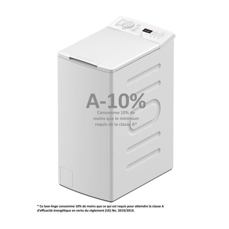 Lave-linge top - CONTINENTAL EDISON CELL712TW - 7 kg - Induction - 40 Lave-linge top - CONTINENTAL EDISON CELL712TW - 7 kg - Induction - 40