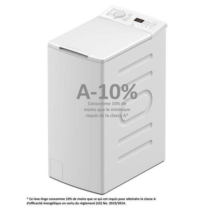 Lave-linge top - CONTINENTAL EDISON CELL712TW - 7 kg - Induction - 40 cm - 1200 trs/min - Blanc