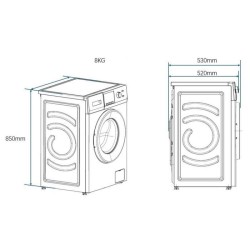 Lave-linge hublot - CONTINENTAL EDISON - CELL8140IS1 - 8kg - Moteur in