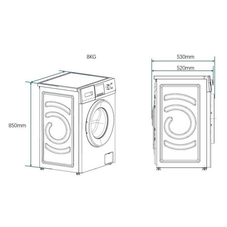 Lave-linge hublot - CONTINENTAL EDISON - CELL8140IS1 - 8kg - Moteur induction - 60 cm - 1400 trs/min - Silver Lave-linge hublot - CONTINENTAL EDISON - CELL8140IS1 - 8kg - Moteur induction - 60 cm - 1400 trs/min - Silver