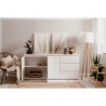 Buffet Capetown - Décor blanc brillant - Panneaux de particules - 3 p