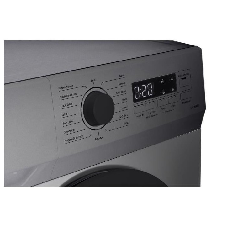 Lave-linge hublot CONTINENTAL EDISON CELL914ISS - 9 kg - Largeur 59,5 cm - Classe A - 1400 trs - moteur induction -Silver Lave-linge hublot CONTINENTAL EDISON CELL914ISS - 9 kg - Largeur 59,5 cm - Classe A - 1400 trs - moteur induction -Silver