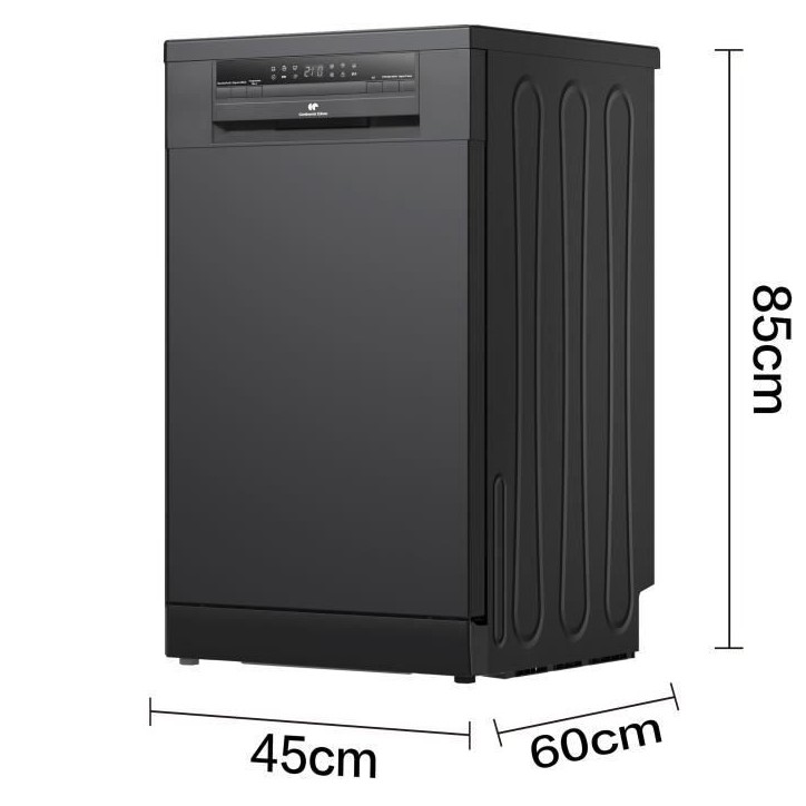 Lave-vaisselle pose libre - CONTINENTAL EDISON - CELV1145B - 11 couverts - 45 cm - 45 dB - Noir Lave-vaisselle pose libre - CONTINENTAL EDISON - CELV1145B - 11 couverts - 45 cm - 45 dB - Noir