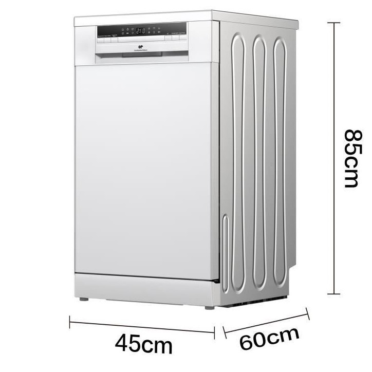 Lave-vaisselle pose libre - CONTINENTAL EDISON - CELV1145W - 11 couverts - 45 cm - 45 dB - Blanc Lave-vaisselle pose libre - CONTINENTAL EDISON - CELV1145W - 11 couverts - 45 cm - 45 dB - Blanc