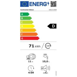 Lave-vaisselle pose libre - CONTINENTAL EDISON - CELV1145W - 11 couver