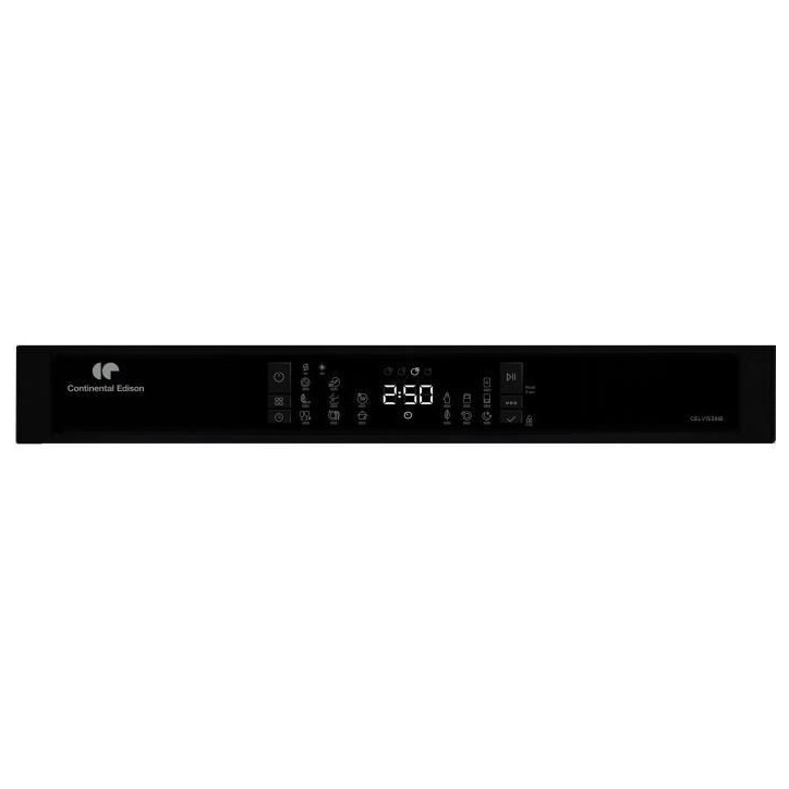 Lave-vaisselle pose libre CONTINENTAL EDISON - 15 couverts - Largeur 59,8 cm - Classe D - moteur induction - 39 dB - Noir Lave-vaisselle pose libre CONTINENTAL EDISON - 15 couverts - Largeur 59,8 cm - Classe D - moteur induction - 39 dB - Noir