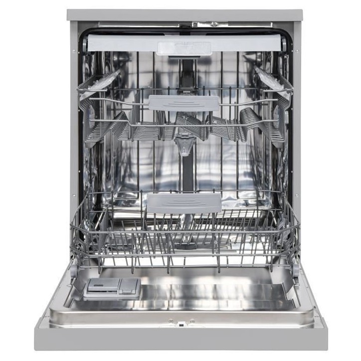 Lave-vaisselle pose libre CONTINENTAL EDISON - 15 couverts - Largeur 59,8 cm - Classe D - moteur induction - 39 dB - Silver
