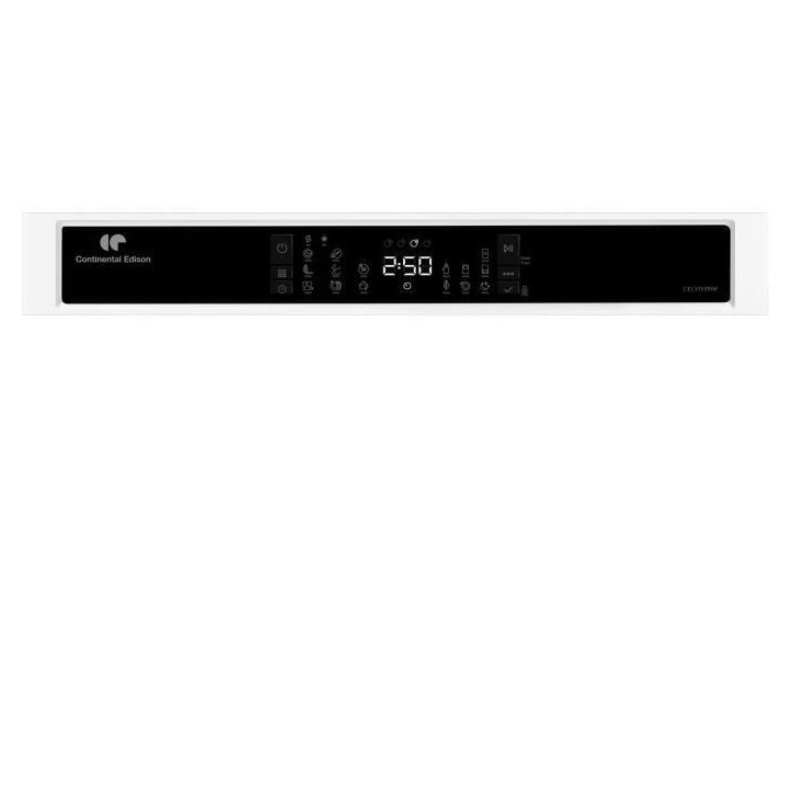Lave-vaisselle pose libre CONTINENTAL EDISON - 15 couverts - Largeur 59,8 cm - Classe D - moteur induction - 39 dB - Blanc Lave-vaisselle pose libre CONTINENTAL EDISON - 15 couverts - Largeur 59,8 cm - Classe D - moteur induction - 39 dB - Blanc