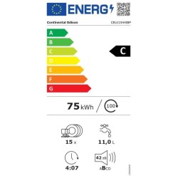 Lave-vaisselle pose-libre - CONTINENTAL EDISON - CELV1544IBP - 15 couv