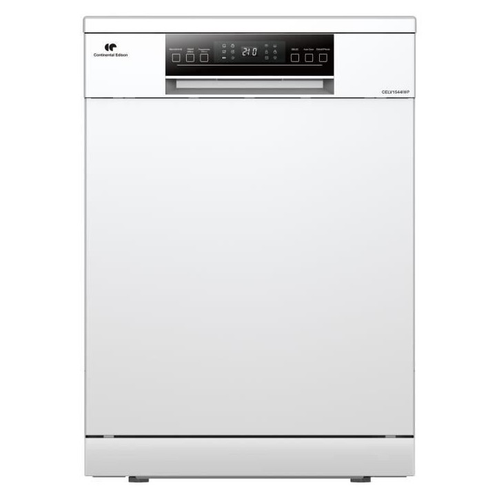 Lave-vaisselle pose-libre - CONTINENTAL EDISON - CELV1544IWP - 15 couverts - Inverter - 60 cm - 42 dB - Blanc