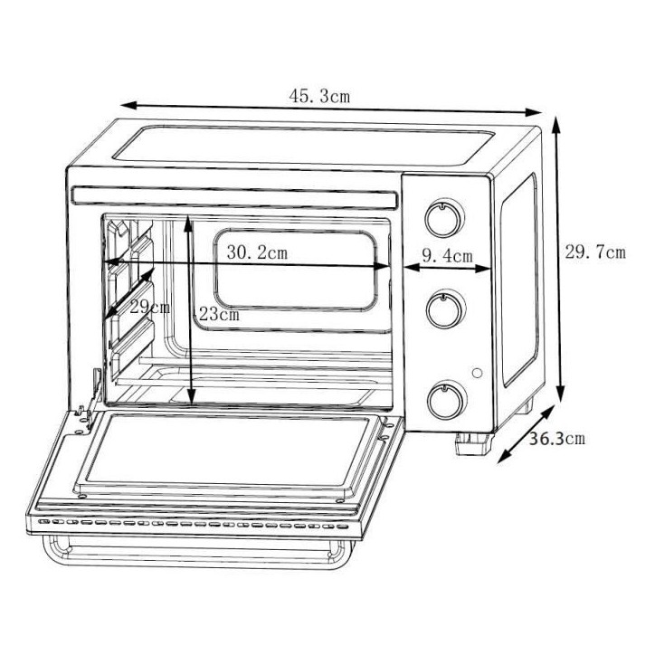 CONTINENTAL EDISON CEMF22B - Minifour électrique 22L noir - 1300W - Rotissoire, Convection naturelle CONTINENTAL EDISON CEMF22B - Minifour électrique 22L noir - 1300W - Rotissoire, Convection naturelle