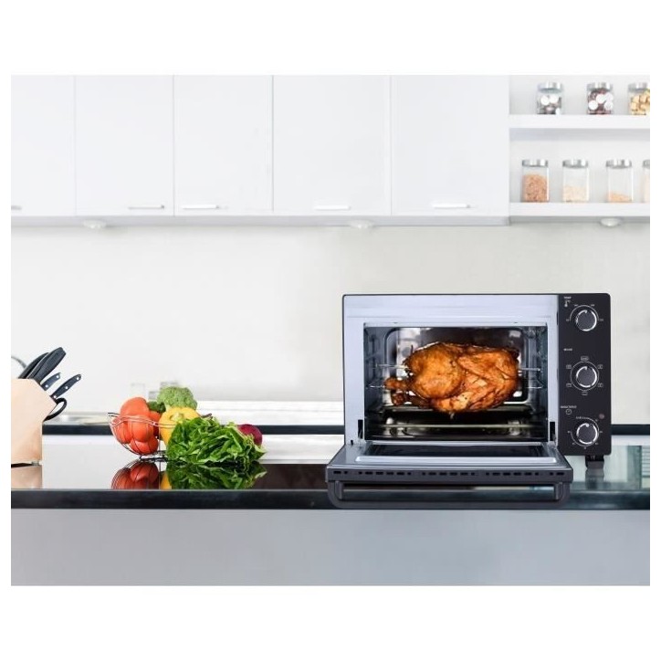 Minifour électrique CONTINENTAL EDISON CEMF28B2 - 28L noir - 1500W - Rotissoire, Convection naturelle
