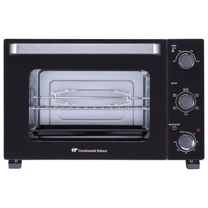 CONTINENTAL EDISON CEMF35B4 - Minifour électrique 35L noir - 1500W - Rotissoire, Convection naturelle