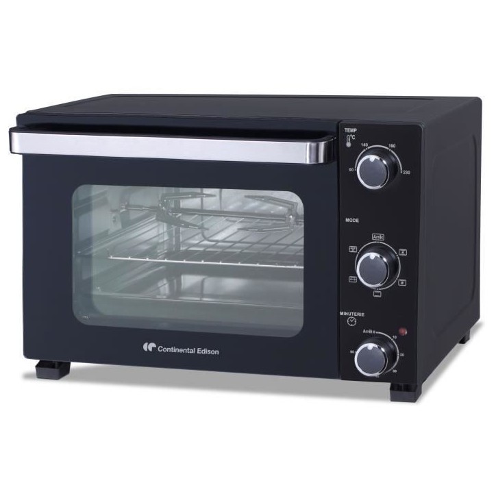 CONTINENTAL EDISON CEMF35B4 - Minifour électrique 35L noir - 1500W - Rotissoire, Convection naturelle