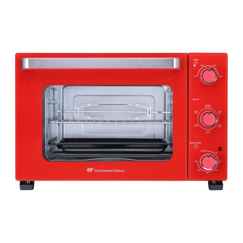 CONTINENTAL EDISON CEMF35R - Minifour électrique 35L rouge - 1500W - CONTINENTAL EDISON CEMF35R - Minifour électrique 35L rouge - 1500W -