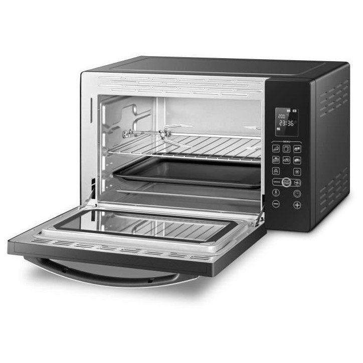 CONTINENTAL EDISON CEMF38DIG - Minifour électrique 38L noir - 1600W - Rotissoire, Convection naturelle
