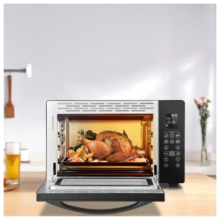 CONTINENTAL EDISON CEMF38DIG - Minifour électrique 38L noir - 1600W - Rotissoire, Convection naturelle