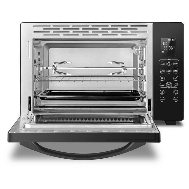CONTINENTAL EDISON CEMF38DIG - Minifour électrique 38L noir - 1600W - Rotissoire, Convection naturelle