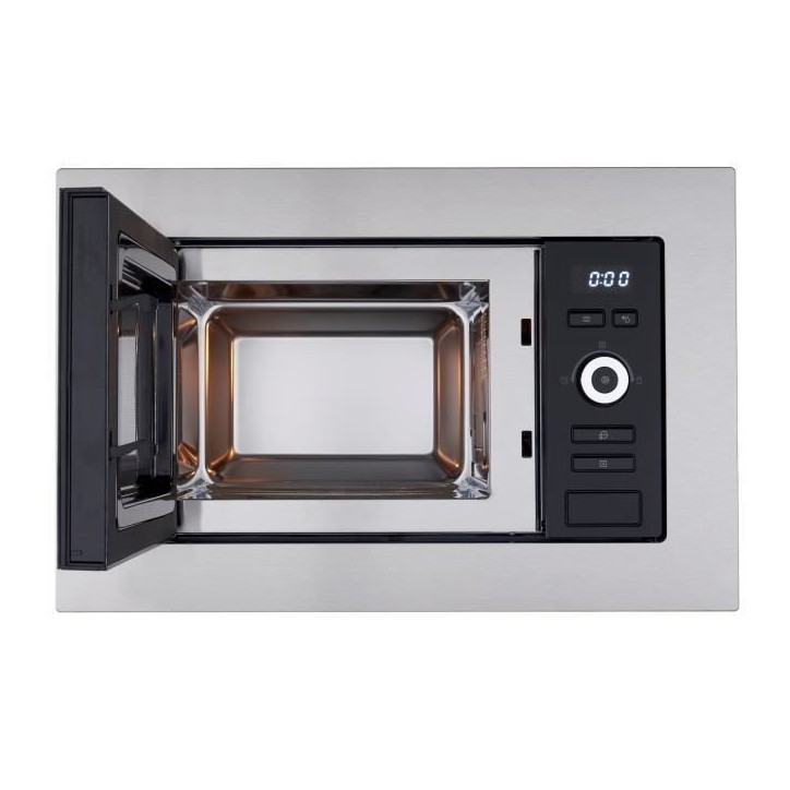 Four micro-ondes encastrable CONTINENTAL EDISON MO20IXES Noir et Inox L59,5 x 38,8 x P34,5 cm 20L Four micro-ondes encastrable CONTINENTAL EDISON MO20IXES Noir et Inox L59,5 x 38,8 x P34,5 cm 20L