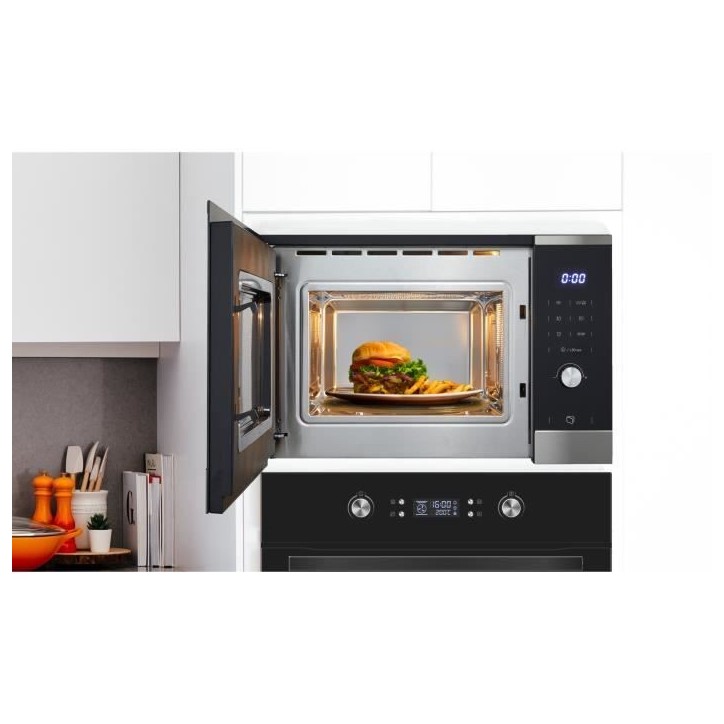 Micro ondes grill encastrable CONTINENTAL EDISON CEMO25GINE Noir Inox L59,5 x H38,8 x P40,1 cm 25L Micro ondes grill encastrable CONTINENTAL EDISON CEMO25GINE Noir Inox L59,5 x H38,8 x P40,1 cm 25L