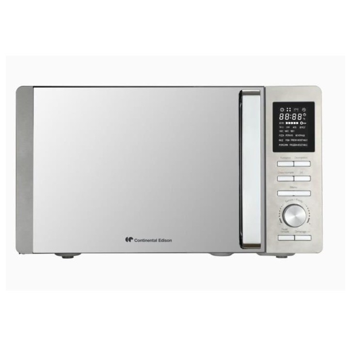 Micro-ondes combiné - CONTINENTAL EDISON - CEMO25SG13S3 - Silver - 25 L - Porte Miroir - 1400 W - Grill 1200 W - Convection 120