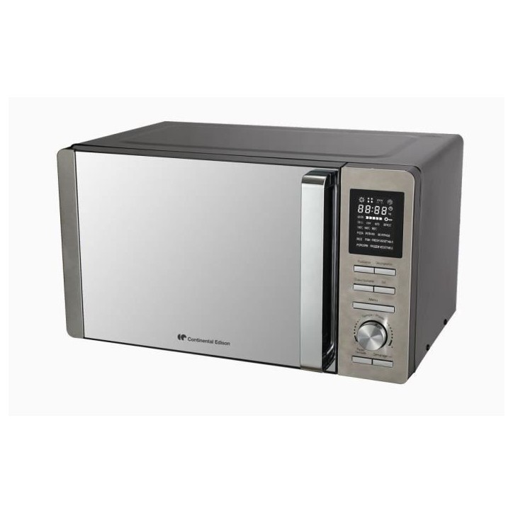 Micro-ondes combiné - CONTINENTAL EDISON - CEMO25SG13S3 - Silver - 25 L - Porte Miroir - 1400 W - Grill 1200 W - Convection 120