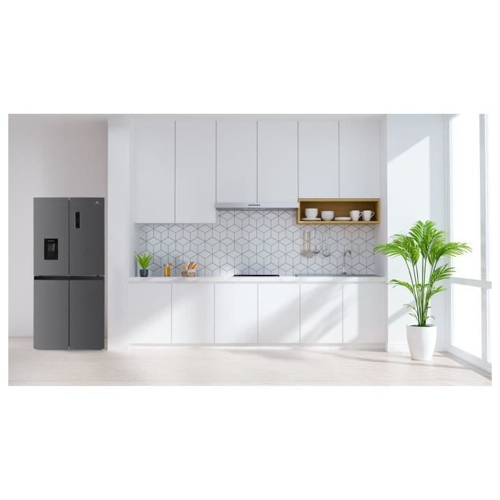 Réfrigérateur Continental Edison - CERA4D464IX - multi portes - 464L - Total No Frost (Sans givre)- L79 cm x H 180 cm - Inox