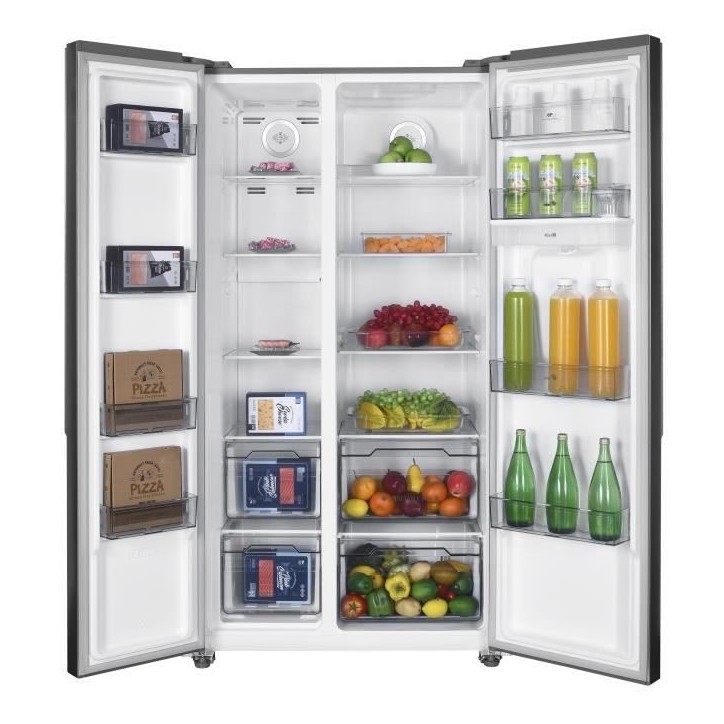 Réfrigérateur américain Continental Edison - CERA532NFIXD - 2 portes - 529L - L90 cm xH177 cm - Inox Réfrigérateur américain Continental Edison - CERA532NFIXD - 2 portes - 529L - L90 cm xH177 cm - Inox