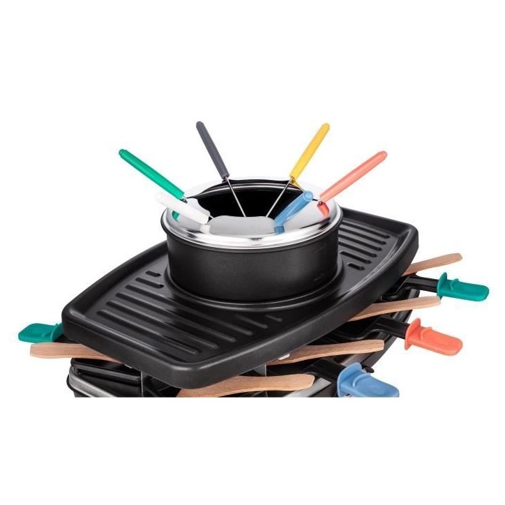 CONTINENTAL EDISON CERFG86B Appareil a raclette et fondue 8 personnes - Noir