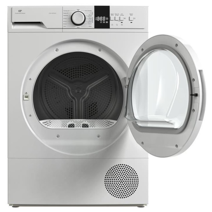 Seche-linge pompe a chaleur CONTINENTAL EDISON CESL10PCW2 - 10 kg - 60 cm - Classe E - Blanc Seche-linge pompe a chaleur CONTINENTAL EDISON CESL10PCW2 - 10 kg - 60 cm - Classe E - Blanc
