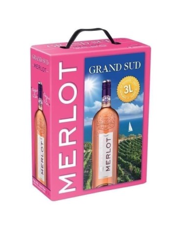 Grand Sud Merlot IGP Pays d'Oc - Vin rosé du Languedoc Roussillon - 3L