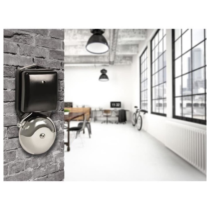 Carillon filaire SCS SENTINEL RetroBell - Design industriel - 2 fils - 1 sonnerie - 80 dB Carillon filaire SCS SENTINEL RetroBell - Design industriel - 2 fils - 1 sonnerie - 80 dB