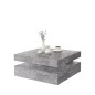 Table basse carrée pivotante - Panneau de particules - Décor béton gris clair - Classique - L 78 x P 78 x H 35,4 cm - COFFEE Table basse carrée pivotante - Panneau de particules - Décor béton gris clair - Classique - L 78 x P 78 x H 35,4 cm - COFFEE