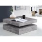 Table basse carrée pivotante - Panneau de particules - Décor béton gris clair - Classique - L 78 x P 78 x H 35,4 cm - COFFEE Table basse carrée pivotante - Panneau de particules - Décor béton gris clair - Classique - L 78 x P 78 x H 35,4 cm - COFFEE