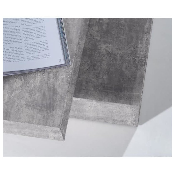 Table basse carrée pivotante - Panneau de particules - Décor béton gris clair - Classique - L 78 x P 78 x H 35,4 cm - COFFEE Table basse carrée pivotante - Panneau de particules - Décor béton gris clair - Classique - L 78 x P 78 x H 35,4 cm - COFFEE