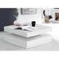 Table basse plateau rotatif - Carré Blanc brillant - 78 x 78 x 36 cm - COFFEE Table basse plateau rotatif - Carré Blanc brillant - 78 x 78 x 36 cm - COFFEE