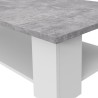 Table basse PILVI - Blanc et béton clair - Contemporain - L 67 x P 67