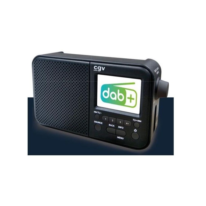 Radio portable DAB+ et FM - CGV - DR7+ - Écran couleur TFT 2,4 - Prise casque - Éco-consommation