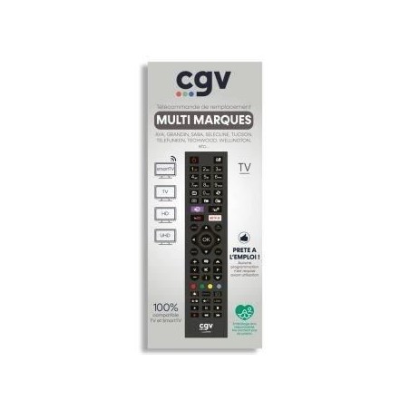 Télécommande Universelle - CGV - FIDELIO MM - Multi-Marques - Sans programmation