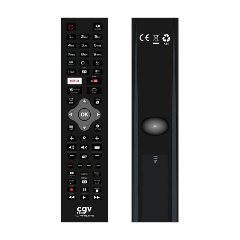Télécommande de remplacement - CGV - FIDELIO Philips - Pour télévi Télécommande de remplacement - CGV - FIDELIO Philips - Pour télévi